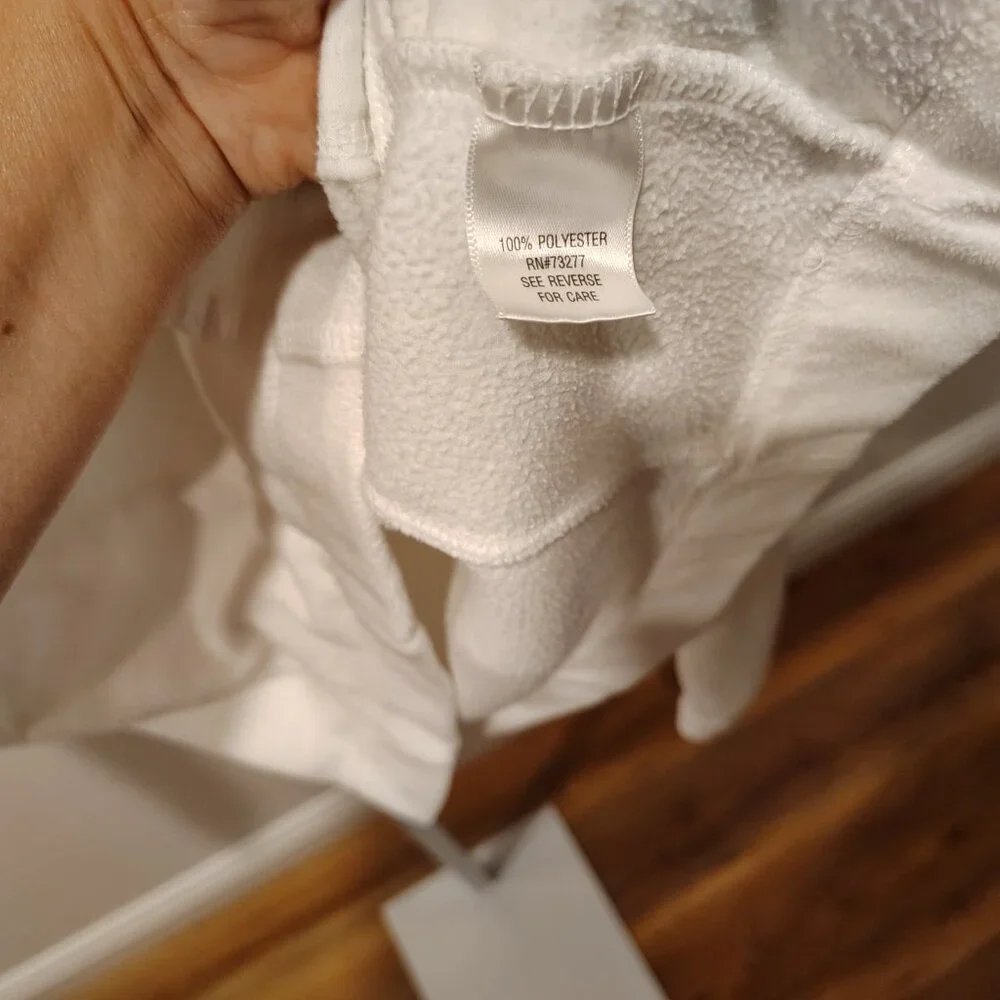 Tek Gear Women's White Fleece Hoodie Size Large Polyester Long Sleeve Pockets - Picture 7 of 11